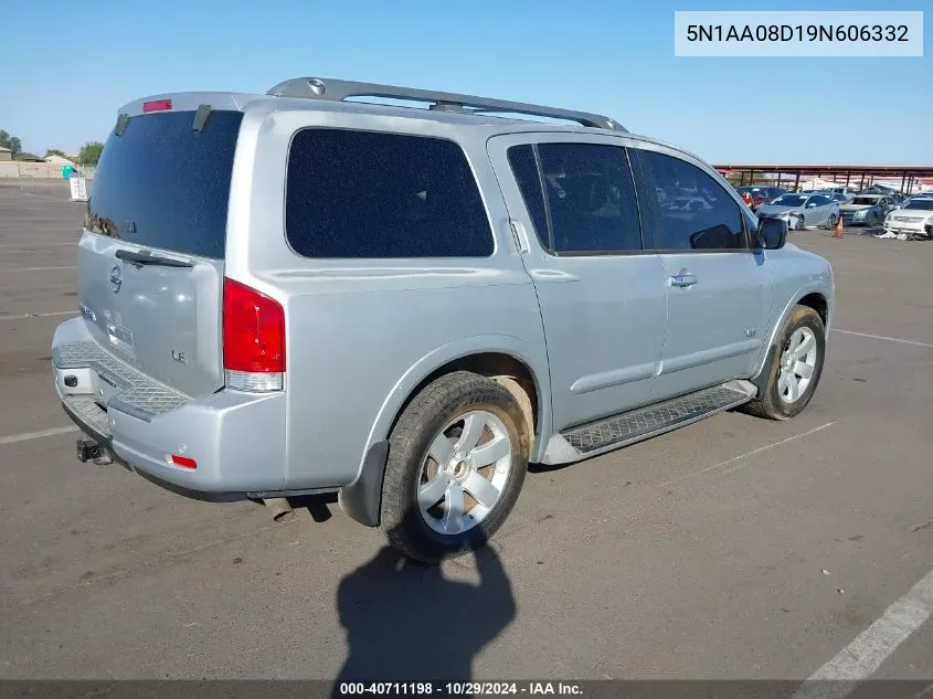 2009 Nissan Armada Le VIN: 5N1AA08D19N606332 Lot: 40711198