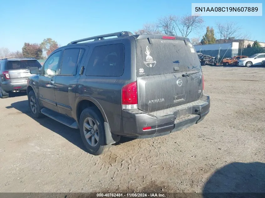 2009 Nissan Armada Se VIN: 5N1AA08C19N607889 Lot: 40762481