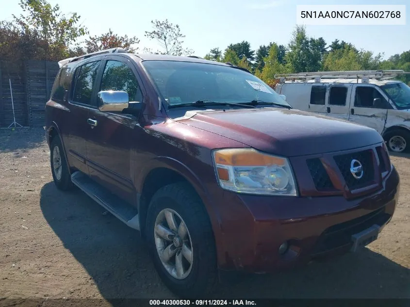 2010 Nissan Armada Se VIN: 5N1AA0NC7AN602768 Lot: 40300530