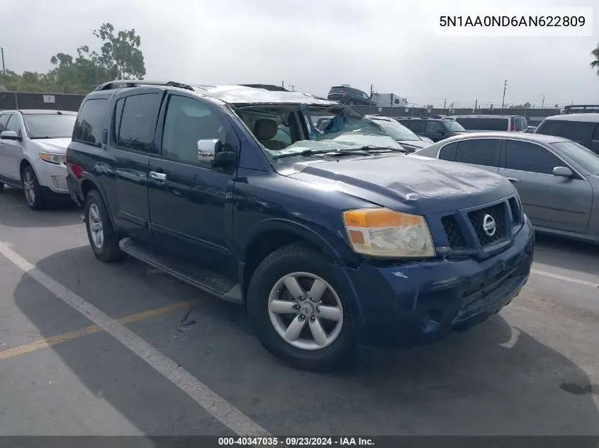 2010 Nissan Armada Se VIN: 5N1AA0ND6AN622809 Lot: 40347035