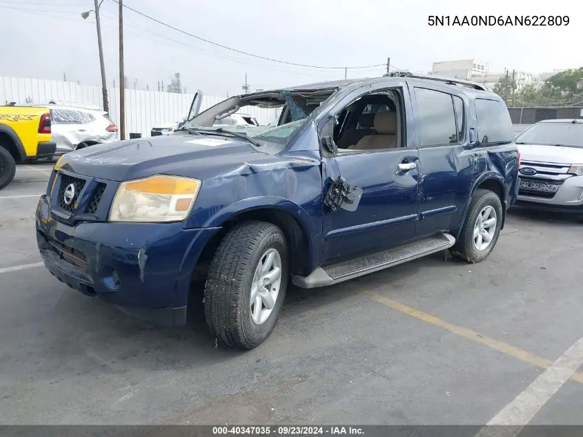 2010 Nissan Armada Se VIN: 5N1AA0ND6AN622809 Lot: 40347035