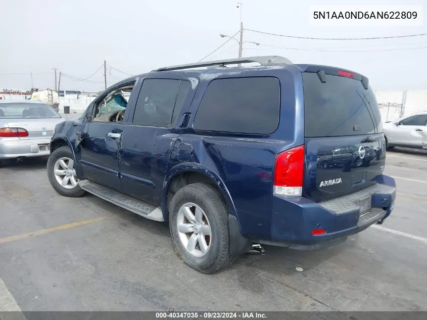 2010 Nissan Armada Se VIN: 5N1AA0ND6AN622809 Lot: 40347035