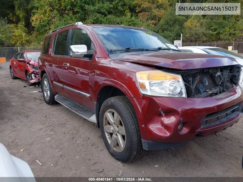 2010 Nissan Armada Platinum VIN: 5N1AA0NC5AN615017 Lot: 40401941