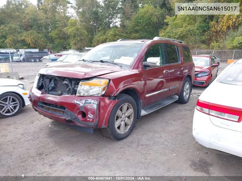 2010 Nissan Armada Platinum VIN: 5N1AA0NC5AN615017 Lot: 40401941