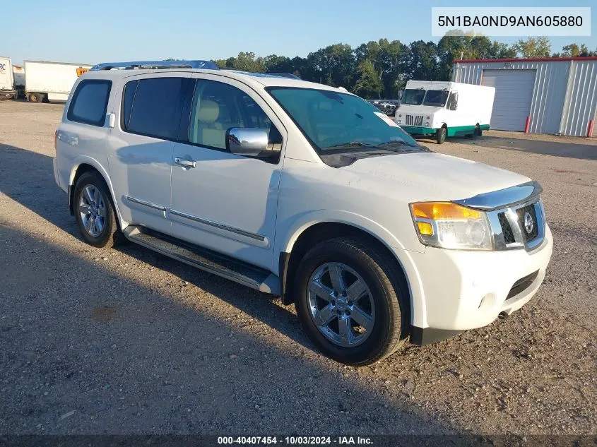 2010 Nissan Armada Platinum VIN: 5N1BA0ND9AN605880 Lot: 40407454