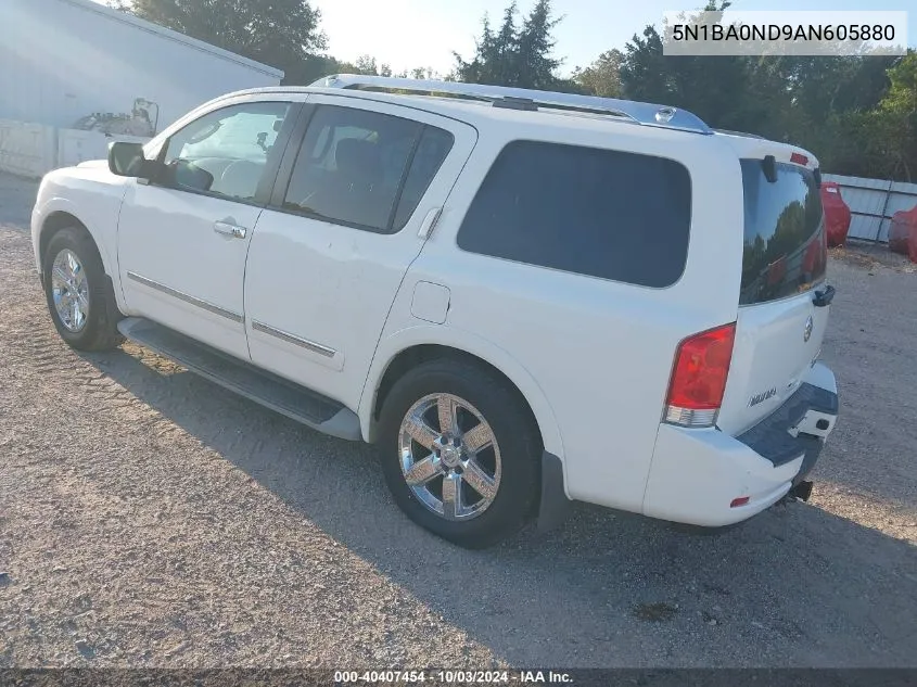 2010 Nissan Armada Platinum VIN: 5N1BA0ND9AN605880 Lot: 40407454