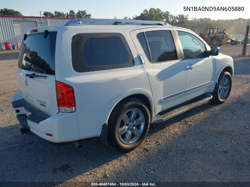 2010 Nissan Armada Platinum VIN: 5N1BA0ND9AN605880 Lot: 40407454