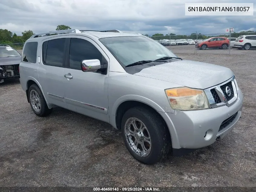 2010 Nissan Armada Platinum VIN: 5N1BA0NF1AN618057 Lot: 40450143