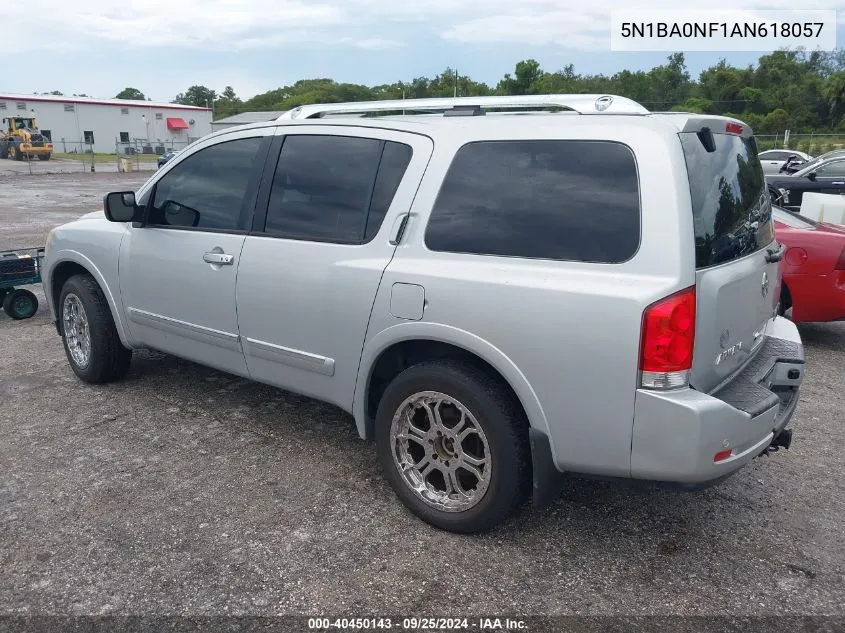 2010 Nissan Armada Platinum VIN: 5N1BA0NF1AN618057 Lot: 40450143