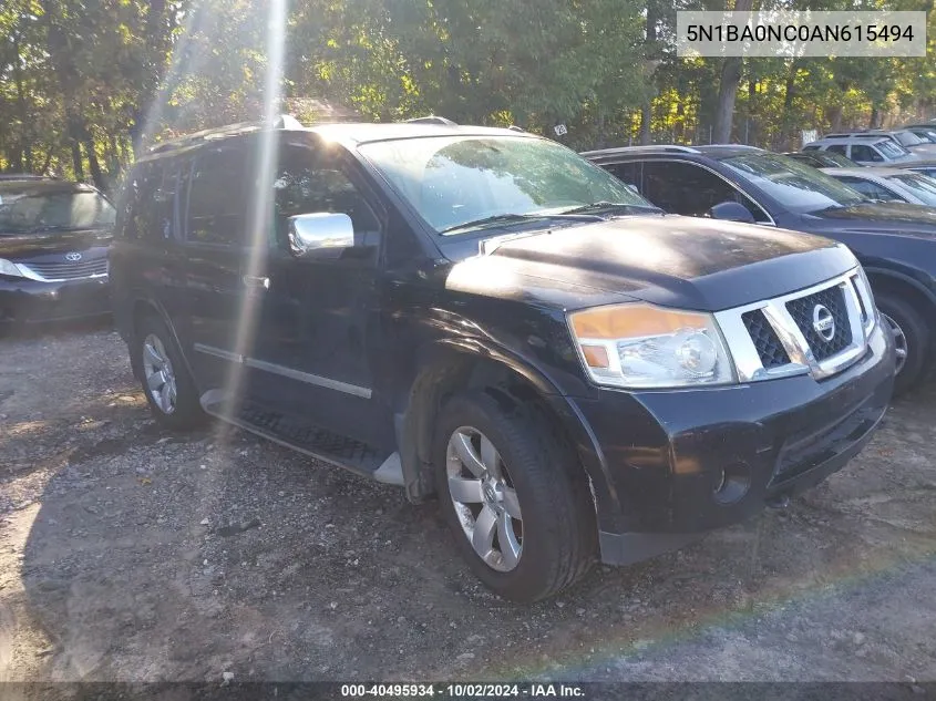 2010 Nissan Armada Titanium VIN: 5N1BA0NC0AN615494 Lot: 40495934