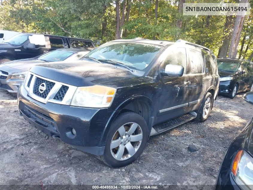 2010 Nissan Armada Titanium VIN: 5N1BA0NC0AN615494 Lot: 40495934