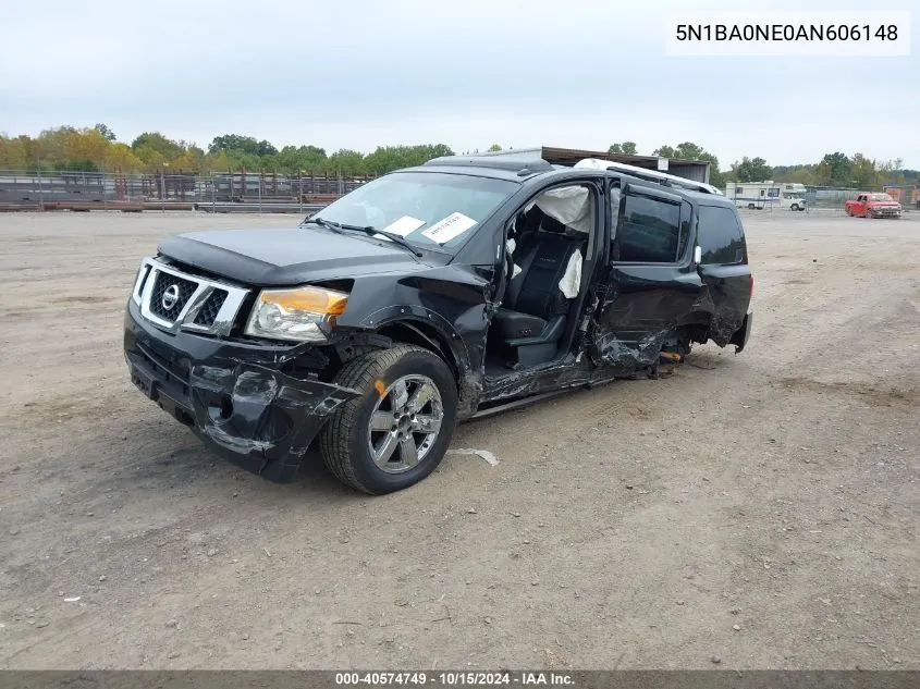 2010 Nissan Armada Platinum VIN: 5N1BA0NE0AN606148 Lot: 40574749