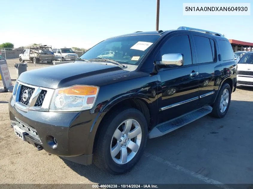 2010 Nissan Armada Titanium VIN: 5N1AA0NDXAN604930 Lot: 40606238