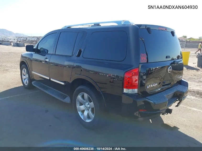 2010 Nissan Armada Titanium VIN: 5N1AA0NDXAN604930 Lot: 40606238