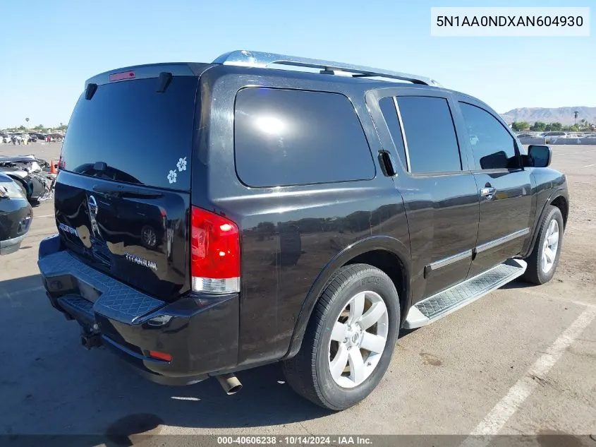 2010 Nissan Armada Titanium VIN: 5N1AA0NDXAN604930 Lot: 40606238