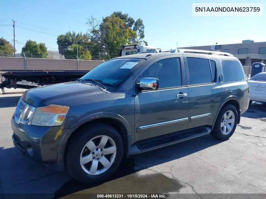 2010 Nissan Armada Titanium VIN: 5N1AA0ND0AN623759 Lot: 40613231