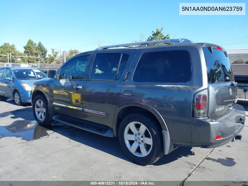 2010 Nissan Armada Titanium VIN: 5N1AA0ND0AN623759 Lot: 40613231