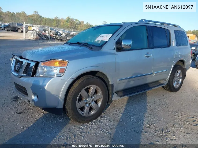 2010 Nissan Armada Platinum VIN: 5N1AA0NE1AN612097 Lot: 40664875