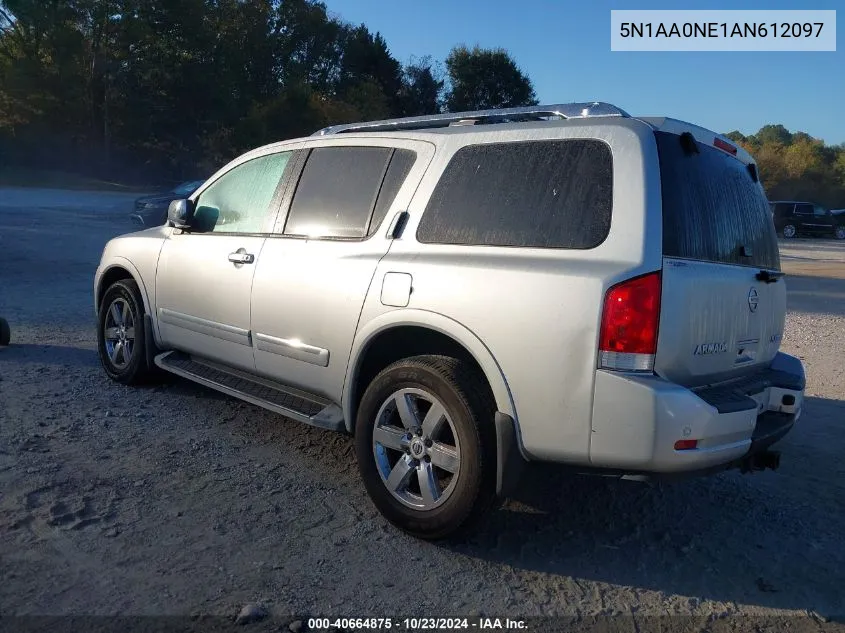 2010 Nissan Armada Platinum VIN: 5N1AA0NE1AN612097 Lot: 40664875