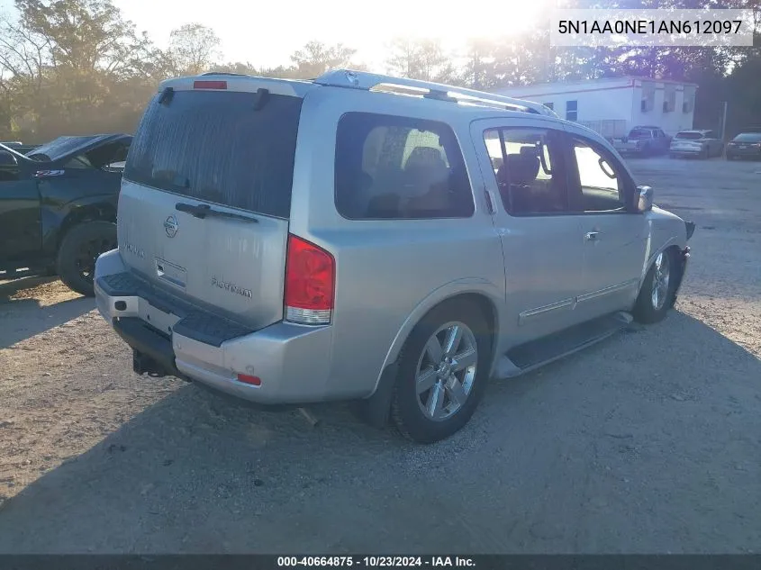 2010 Nissan Armada Platinum VIN: 5N1AA0NE1AN612097 Lot: 40664875