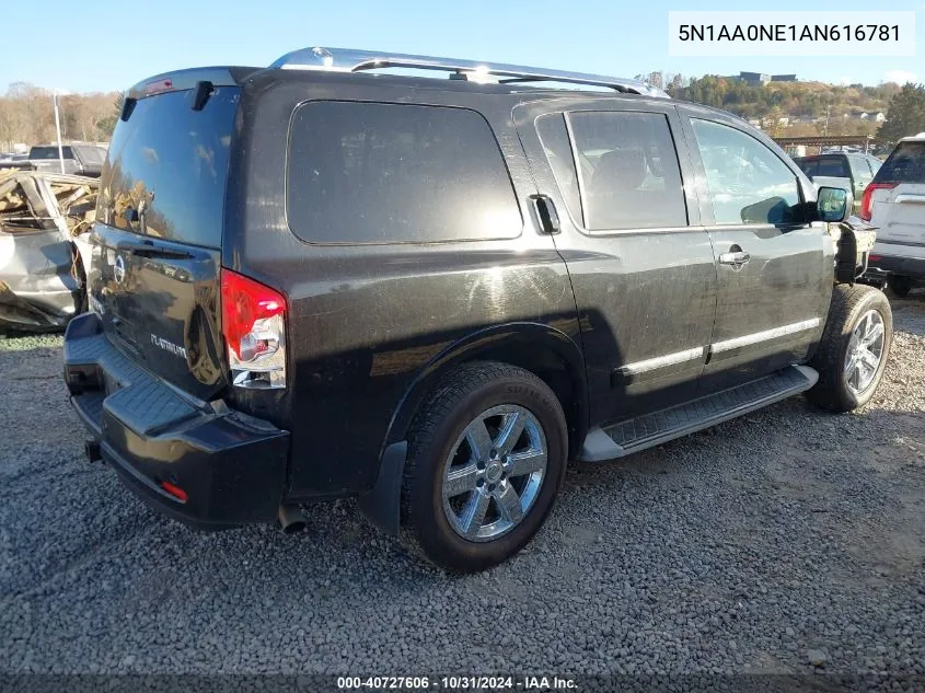 2010 Nissan Armada Platinum VIN: 5N1AA0NE1AN616781 Lot: 40727606