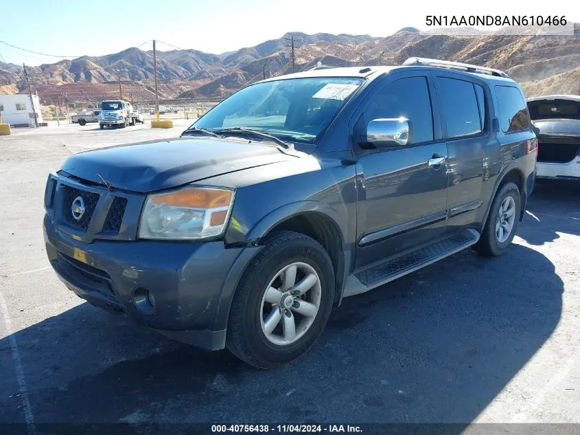 2010 Nissan Armada Se/Titanium/Platinum VIN: 5N1AA0ND8AN610466 Lot: 40756438