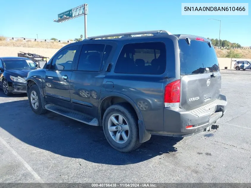 2010 Nissan Armada Se/Titanium/Platinum VIN: 5N1AA0ND8AN610466 Lot: 40756438