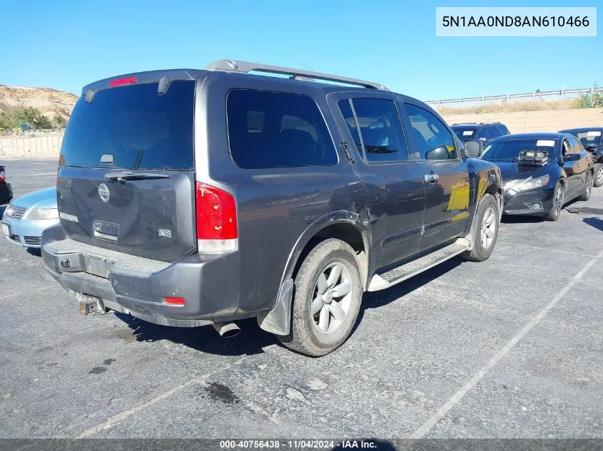 2010 Nissan Armada Se/Titanium/Platinum VIN: 5N1AA0ND8AN610466 Lot: 40756438