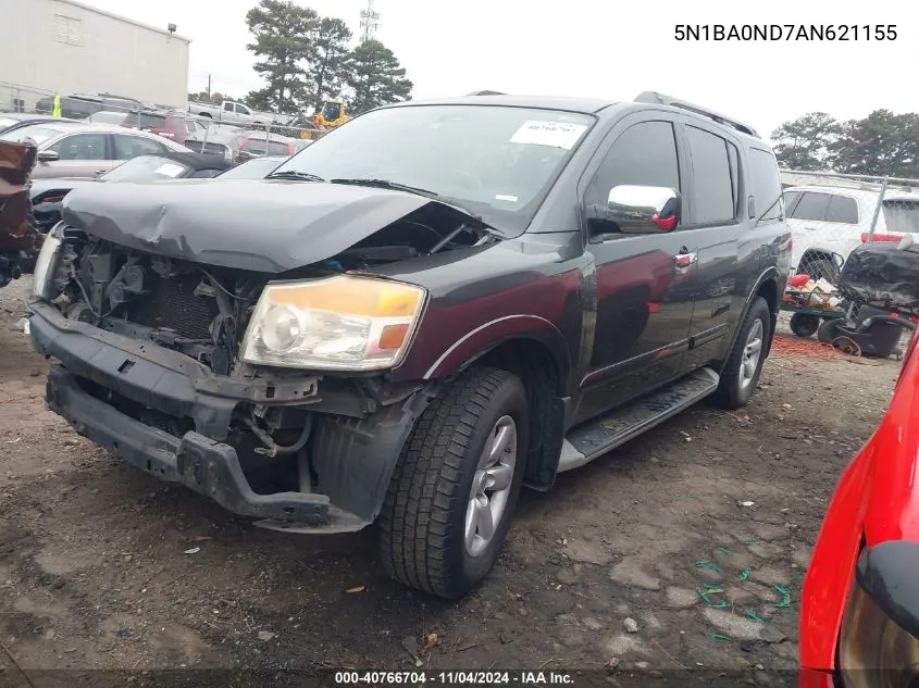 2010 Nissan Armada Se/Titanium/Platinum VIN: 5N1BA0ND7AN621155 Lot: 40766704