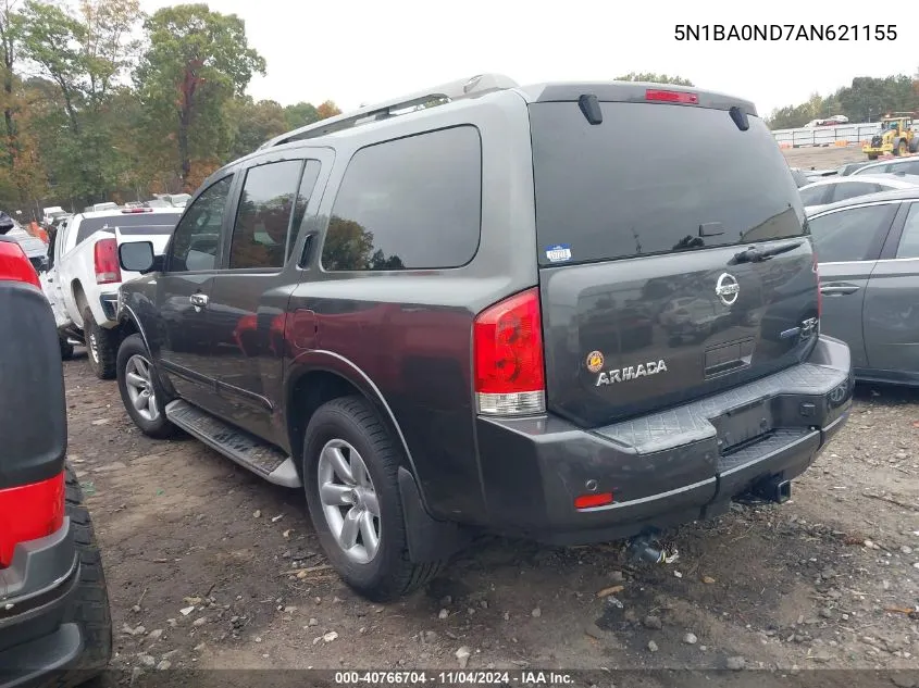 2010 Nissan Armada Se/Titanium/Platinum VIN: 5N1BA0ND7AN621155 Lot: 40766704