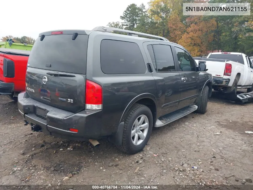 2010 Nissan Armada Se/Titanium/Platinum VIN: 5N1BA0ND7AN621155 Lot: 40766704