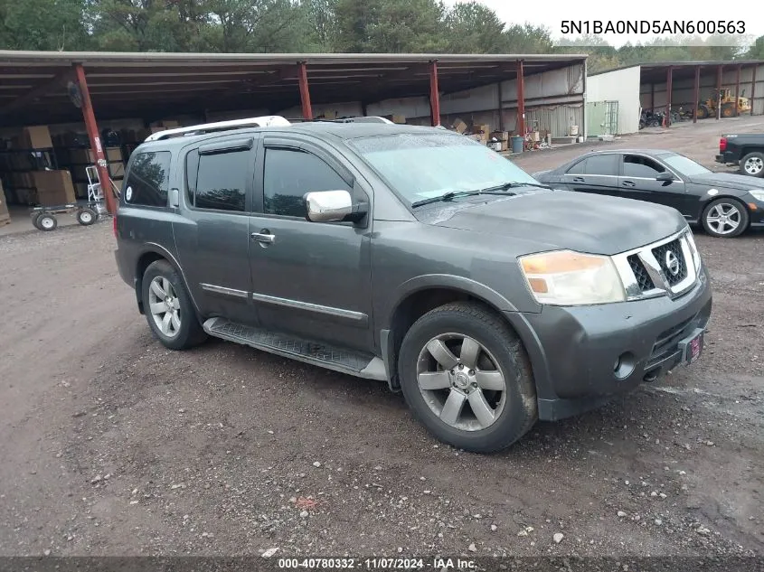 2010 Nissan Armada Titanium VIN: 5N1BA0ND5AN600563 Lot: 40780332