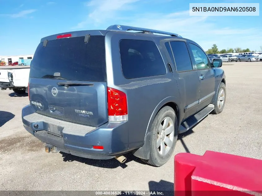 2010 Nissan Armada Titanium VIN: 5N1BA0ND9AN620508 Lot: 40836526