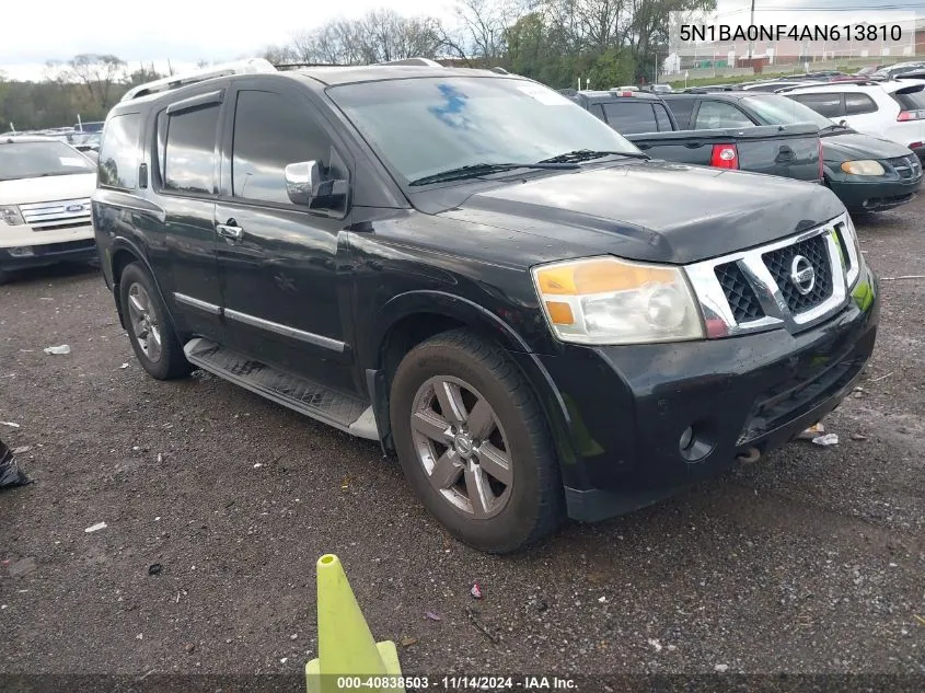 2010 Nissan Armada Platinum VIN: 5N1BA0NF4AN613810 Lot: 40838503