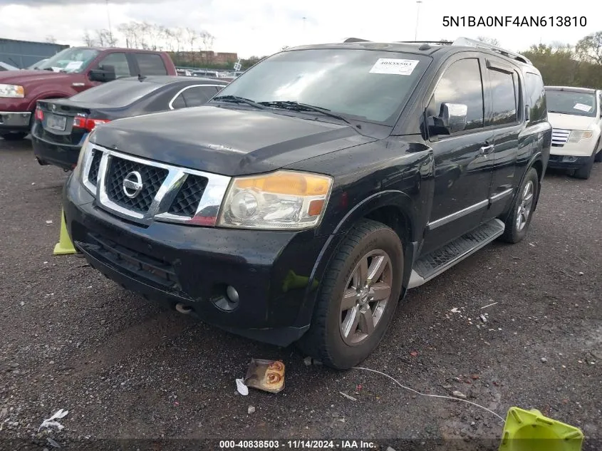 2010 Nissan Armada Platinum VIN: 5N1BA0NF4AN613810 Lot: 40838503