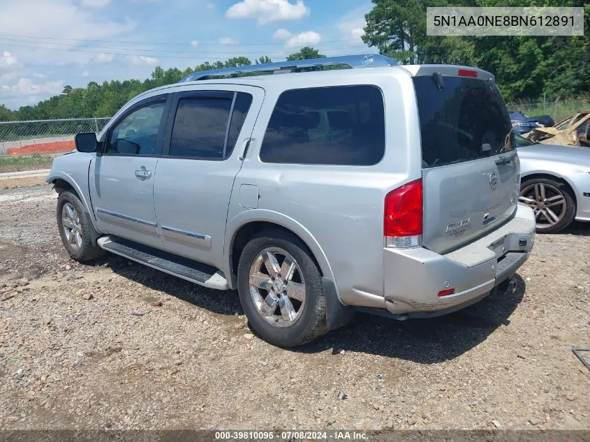 2011 Nissan Armada Platinum VIN: 5N1AA0NE8BN612891 Lot: 39810095