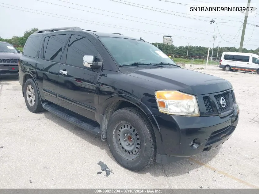 2011 Nissan Armada Sv VIN: 5N1BA0ND9BN603967 Lot: 39823294