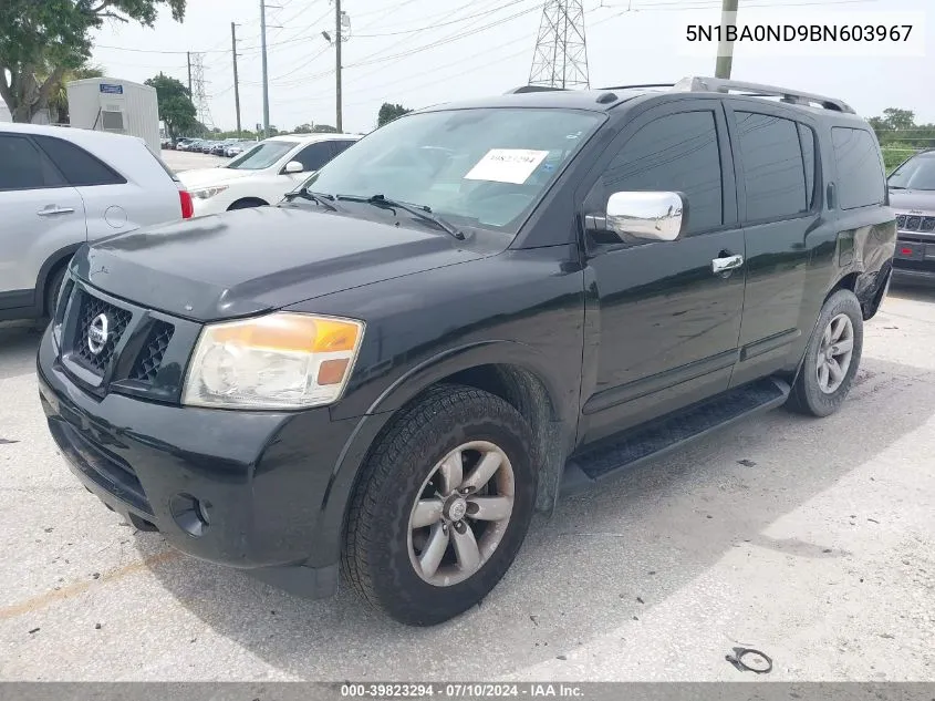 2011 Nissan Armada Sv VIN: 5N1BA0ND9BN603967 Lot: 39823294