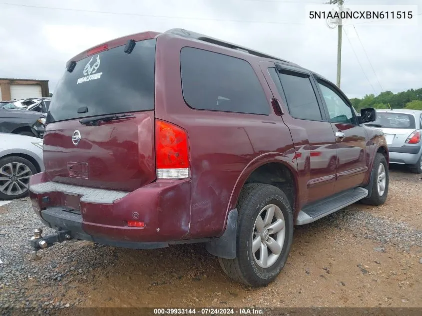 2011 Nissan Armada Sv VIN: 5N1AA0NCXBN611515 Lot: 39933144