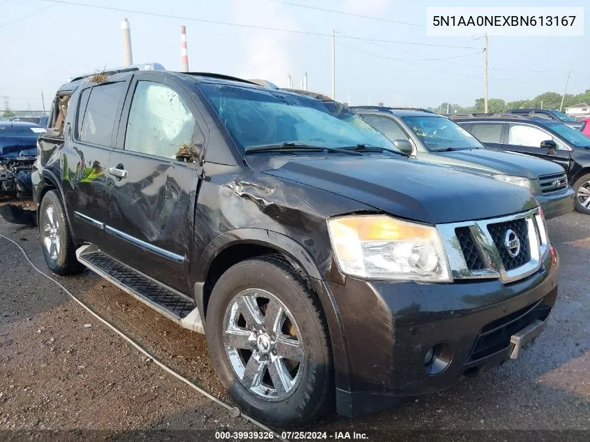 2011 Nissan Armada Platinum VIN: 5N1AA0NEXBN613167 Lot: 39939326