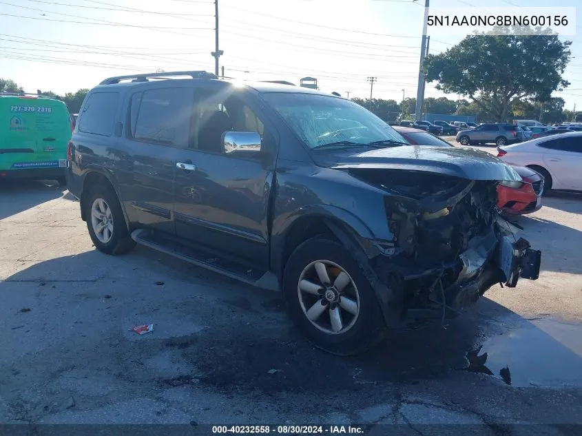 2011 Nissan Armada Sv VIN: 5N1AA0NC8BN600156 Lot: 40232558