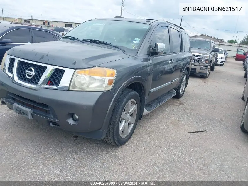 2011 Nissan Armada Platinum VIN: 5N1BA0NF0BN621517 Lot: 40257909