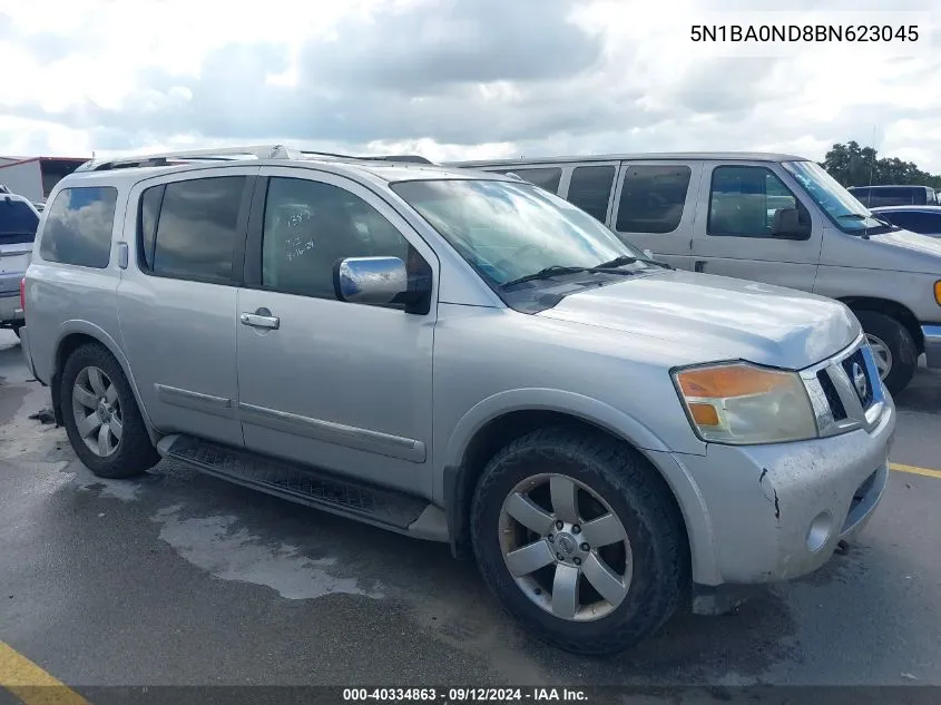 2011 Nissan Armada Sv/Sl/Platinum VIN: 5N1BA0ND8BN623045 Lot: 40334863