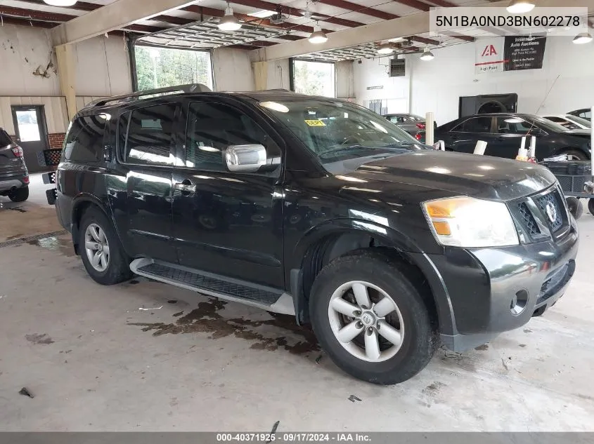 5N1BA0ND3BN602278 2011 Nissan Armada Sv