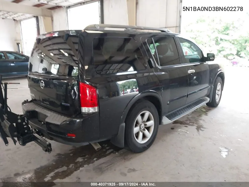 5N1BA0ND3BN602278 2011 Nissan Armada Sv