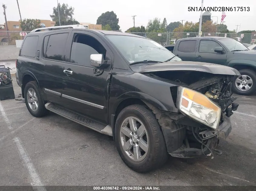 2011 Nissan Armada Sv/Sl/Platinum VIN: 5N1AA0ND2BN617513 Lot: 40396742