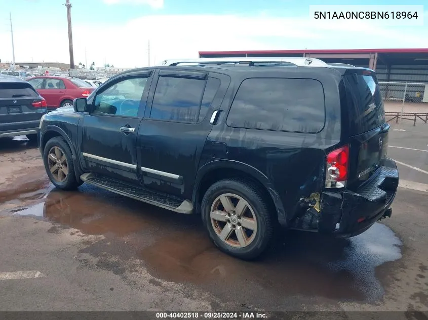 2011 Nissan Armada Platinum VIN: 5N1AA0NC8BN618964 Lot: 40402518