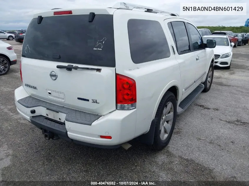 2011 Nissan Armada Sv/Sl/Platinum VIN: 5N1BA0ND4BN601429 Lot: 40476552