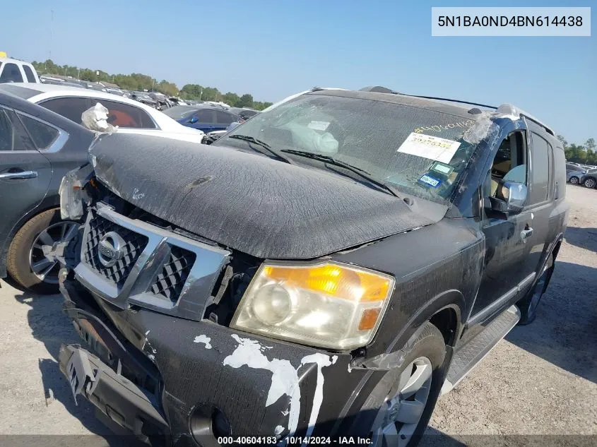 2011 Nissan Armada Sl VIN: 5N1BA0ND4BN614438 Lot: 40604183