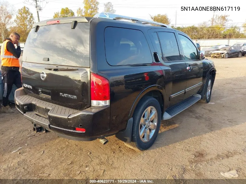 2011 Nissan Armada Platinum VIN: 5N1AA0NE8BN617119 Lot: 40623771